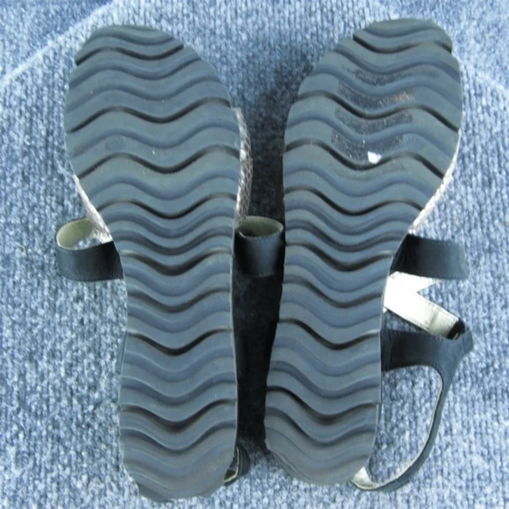 Sabrinas  Women Strappy Sandal‎ Shoes Size 38 Medium Black Leather